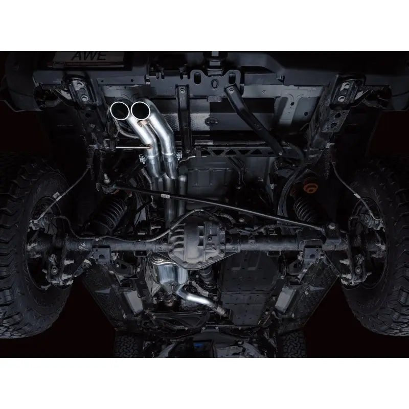 AWE Tuning 22-24 Ford Bronco Raptor 4WD Dual BashGuards Cat-Back SwitchPath Exhaust (No Tips) - Get it from Bo