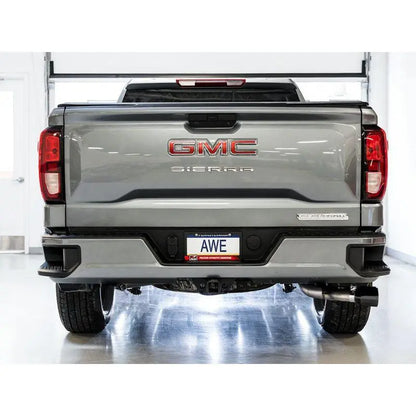 AWE Tuning 4th Gen GM 1500 5.3L 0FG Catback Dual Side Exit (Flat Bumper) - Diamond Tips NP Motorsports
