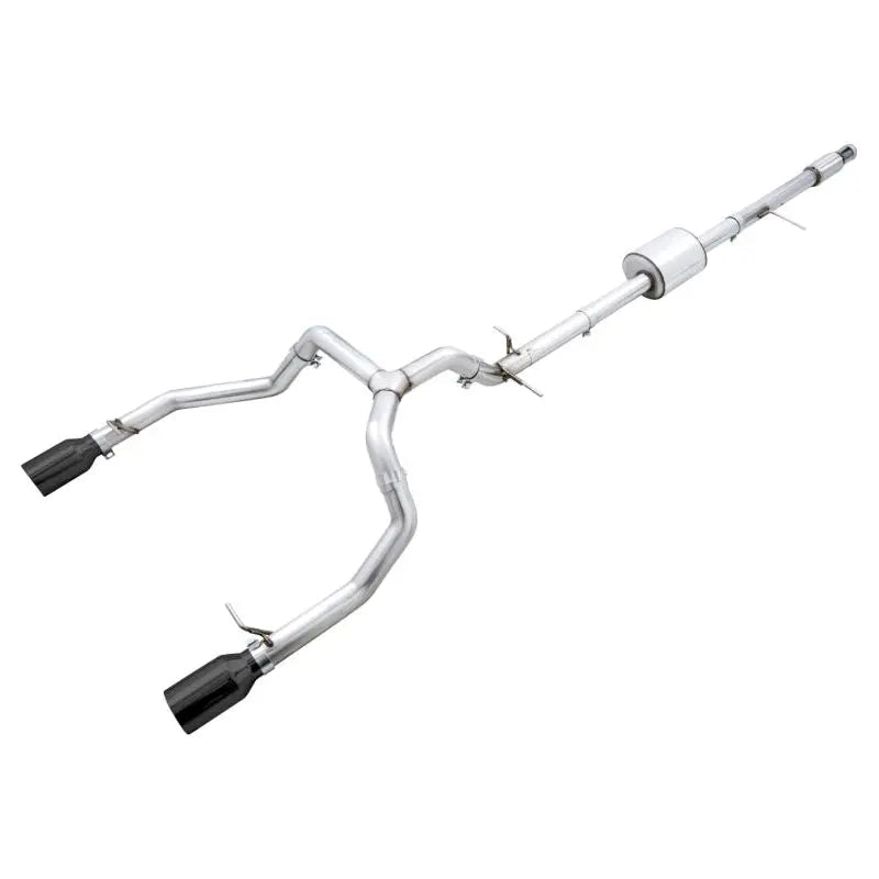 AWE Tuning 4th Gen GM 1500 5.3L 0FG Catback Split Rear Exit (Flat Bumper) - Dual Diamond Tips - Get it from Bo