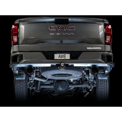 AWE Tuning 4th Gen GM 1500 5.3L 0FG Catback Split Rear Exit (Flat Bumper) - Dual Diamond Tips - Get it from Bo