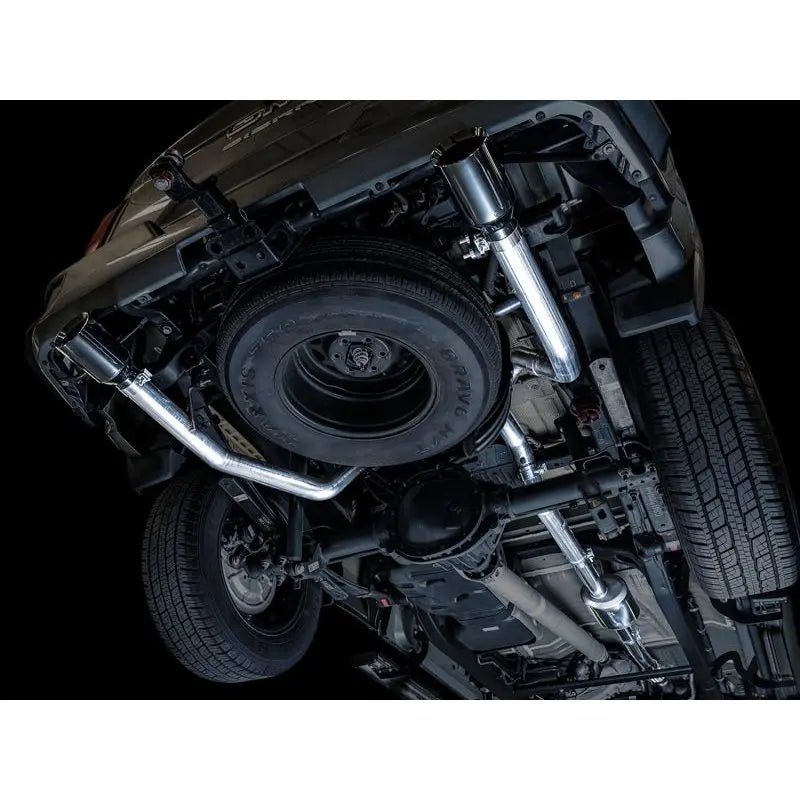 AWE Tuning 4th Gen GM 1500 5.3L 0FG Catback Split Rear Exit (Flat Bumper) - Dual Diamond Tips - Get it from Bo