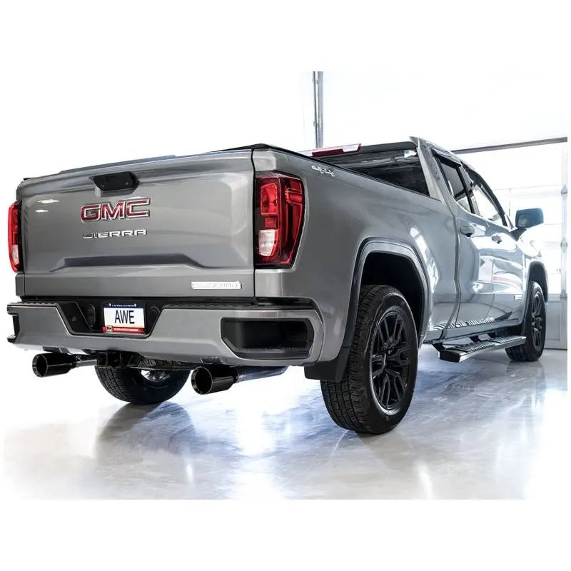 AWE Tuning 4th Gen GM 1500 5.3L 0FG Catback Split Rear Exit (Flat Bumper) - Dual Diamond Tips - Get it from Bo