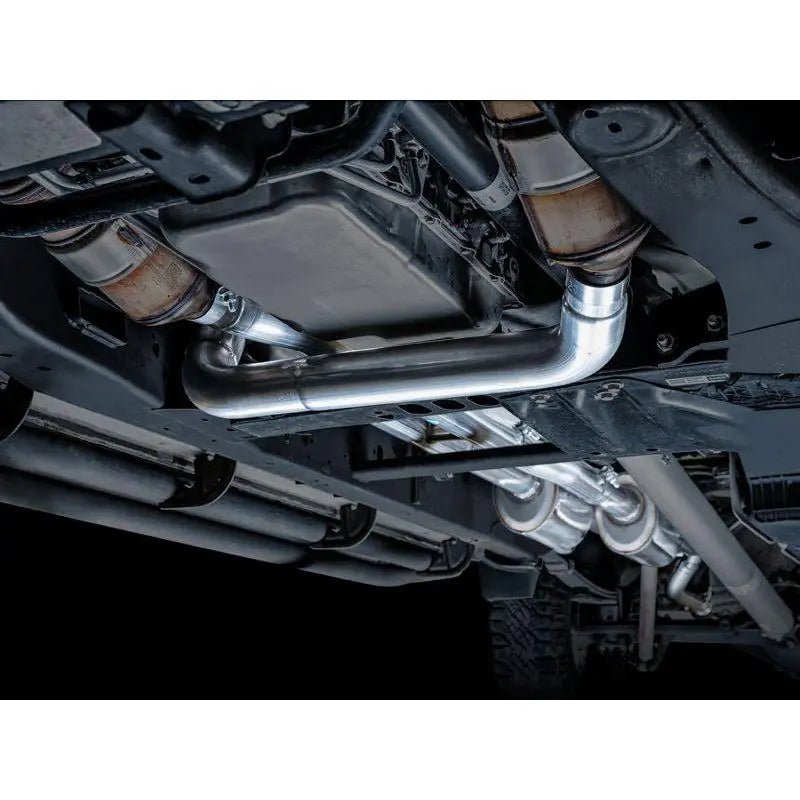 AWE Tuning 4th Gen GM 1500 6.2L 0FG Catback Split Rear Exit (w/ Bumper Cutouts) - Quad Chrome Tips - Get it from Bo