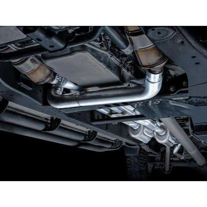 AWE Tuning 4th Gen GM 1500 6.2L 0FG Catback Split Rear Exit (w/ Bumper Cutouts) - Quad Chrome Tips - Get it from Bo