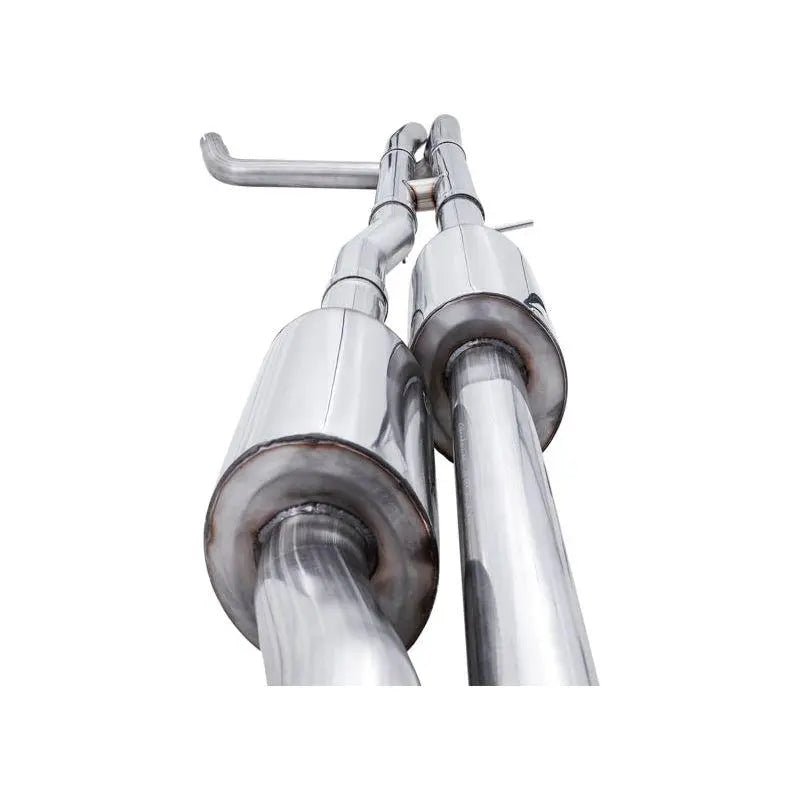 AWE Tuning 4th Gen GM 1500 6.2L 0FG Catback Split Rear Exit (w/ Bumper Cutouts) - Quad Chrome Tips - Get it from Bo
