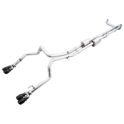 AWE Tuning 4th Gen GM 1500 6.2L 0FG Catback Split Rear Exit (w/ Bumper Cutouts) - Quad Diamond Tips NP Motorsports