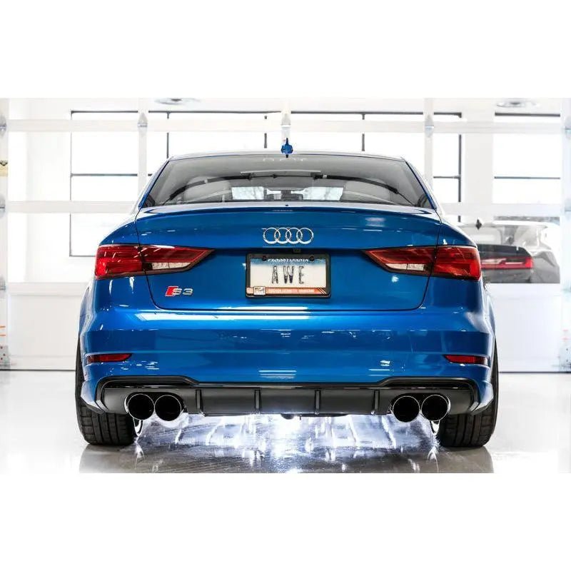 AWE Tuning Audi 8V S3 SwitchPath Exhaust w/Diamond Black Tips 102mm - Get it from Bo