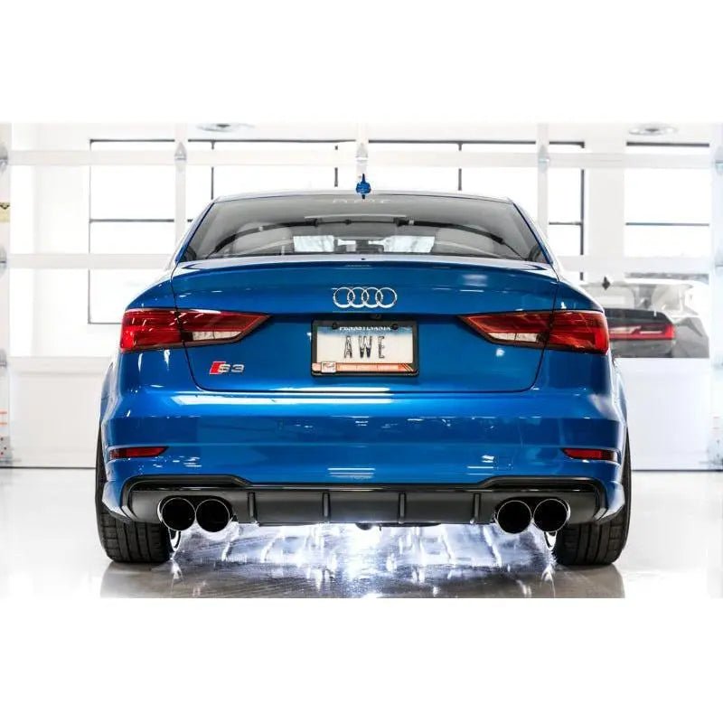 AWE Tuning Audi 8V S3 Track Edition Exhaust w/Chrome Silver Tips 102mm - Get it from Bo