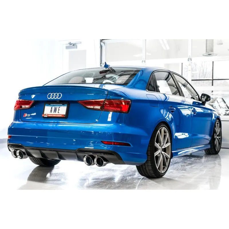 AWE Tuning Audi 8V S3 Track Edition Exhaust w/Chrome Silver Tips 102mm - Get it from Bo