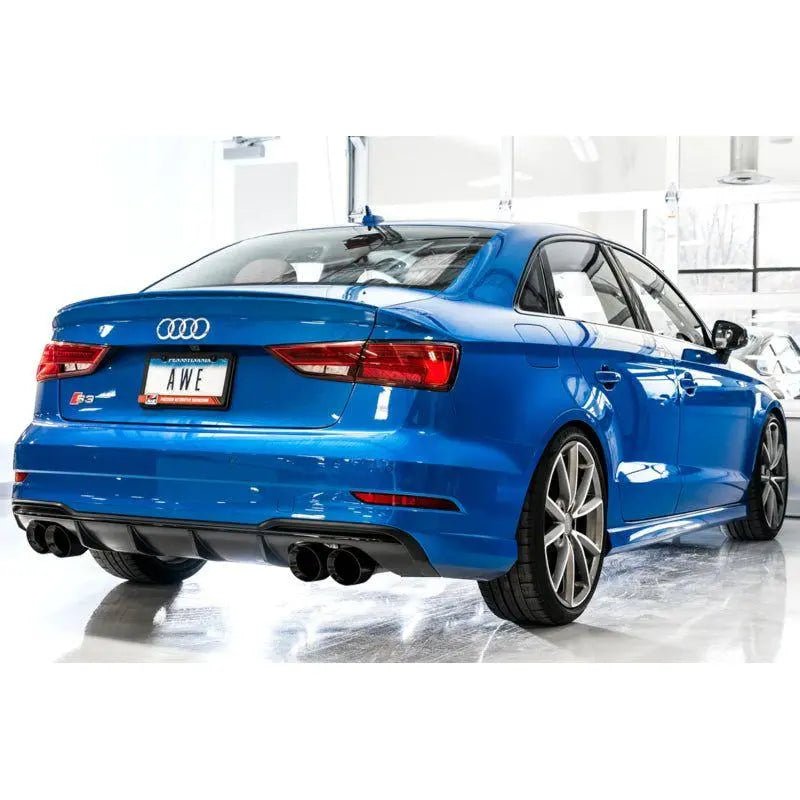 AWE Tuning Audi 8V S3 Track Edition Exhaust w/Diamond Black Tips 102mm - Get it from Bo