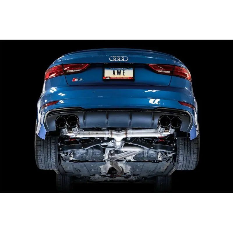 AWE Tuning Audi 8V S3 Track Edition Exhaust w/Diamond Black Tips 102mm - Get it from Bo