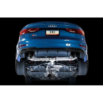 AWE Tuning Audi 8V S3 Track Edition Exhaust w/Diamond Black Tips 102mm - Get it from Bo