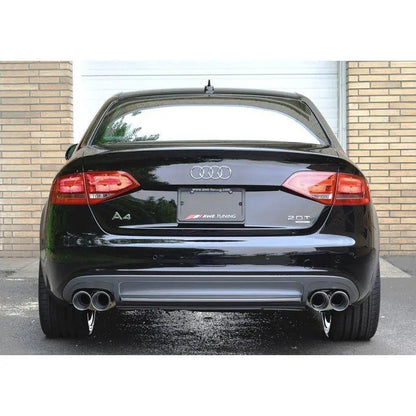 AWE Tuning Audi B8 A4 Touring Edition Exhaust - Quad Tip Polished Silver Tips - Does Not Fit Cabrio - Get it from Bo