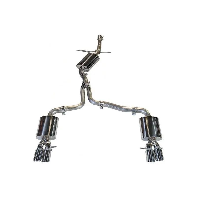 AWE Tuning Audi B8 A4 Touring Edition Exhaust - Quad Tip Polished Silver Tips - Does Not Fit Cabrio - Get it from Bo