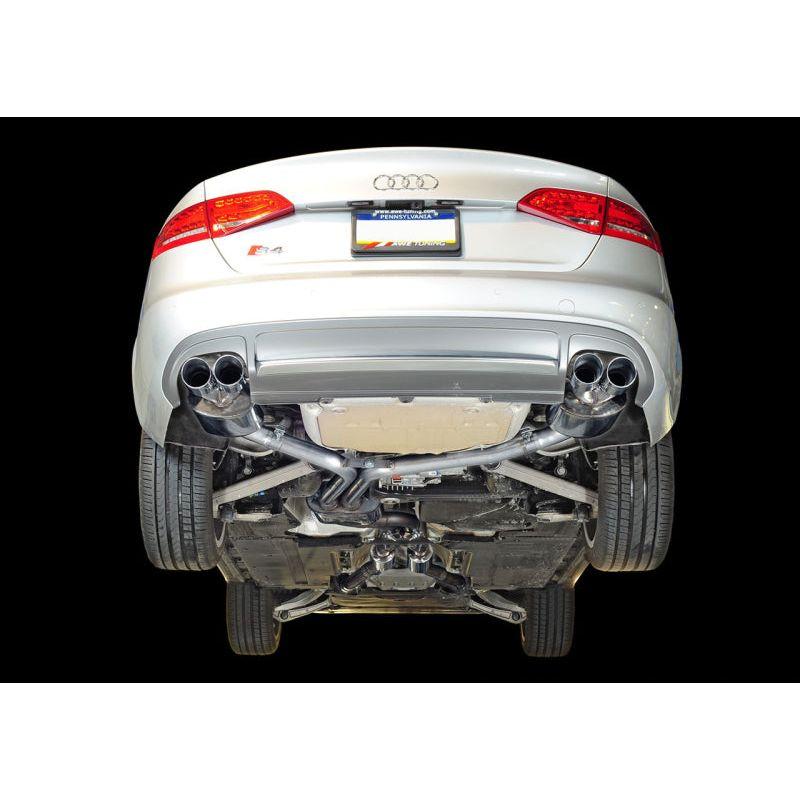 AWE Tuning Audi B8 / B8.5 S4 3.0T Touring Edition Exhaust - Chrome Silver Tips (90mm) NP Motorsports