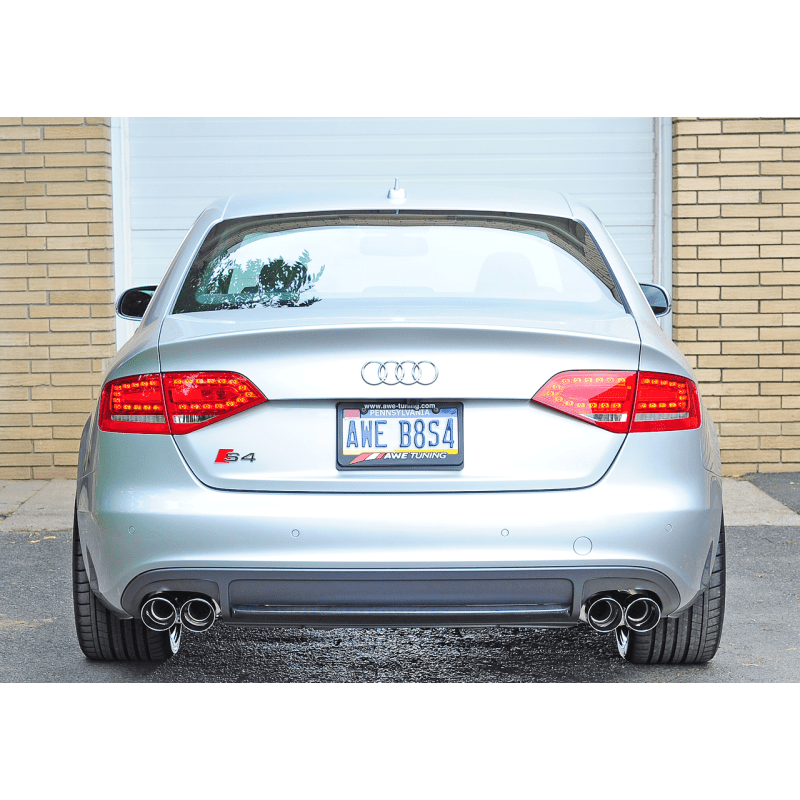 AWE Tuning Audi B8 / B8.5 S4 3.0T Touring Edition Exhaust - Chrome Silver Tips (90mm) NP Motorsports