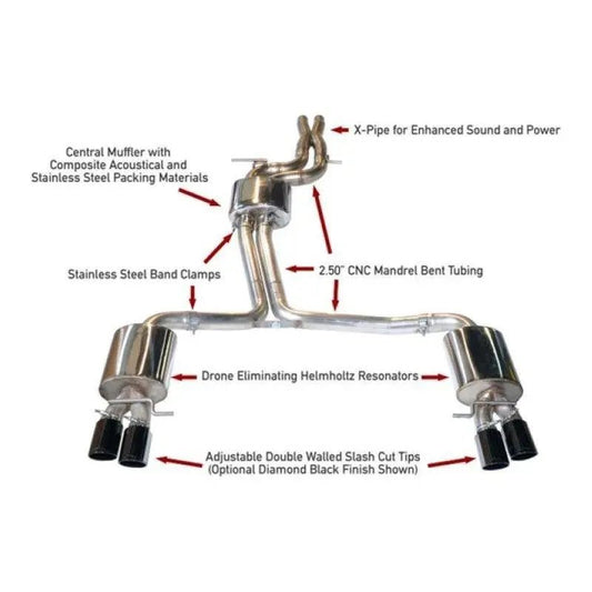 AWE Tuning Audi B8.5 S4 3.0T Touring Edition Exhaust System - Diamond Black Tips (102mm) - Get it from Bo