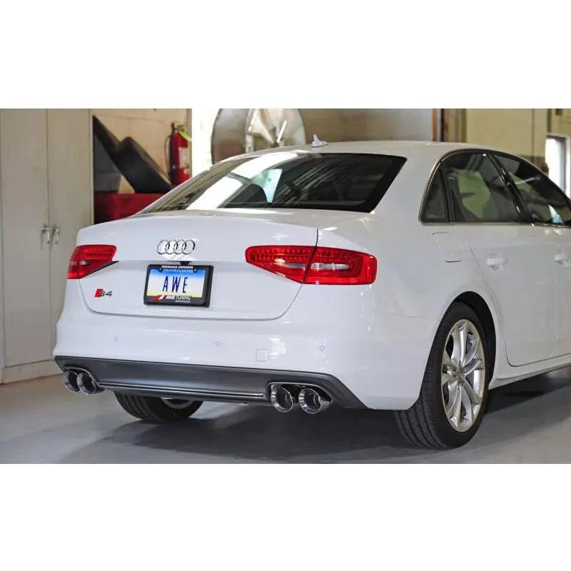 AWE Tuning Audi B8.5 S4 3.0T Track Edition Exhaust - Chrome Silver Tips (102mm) - Get it from Bo