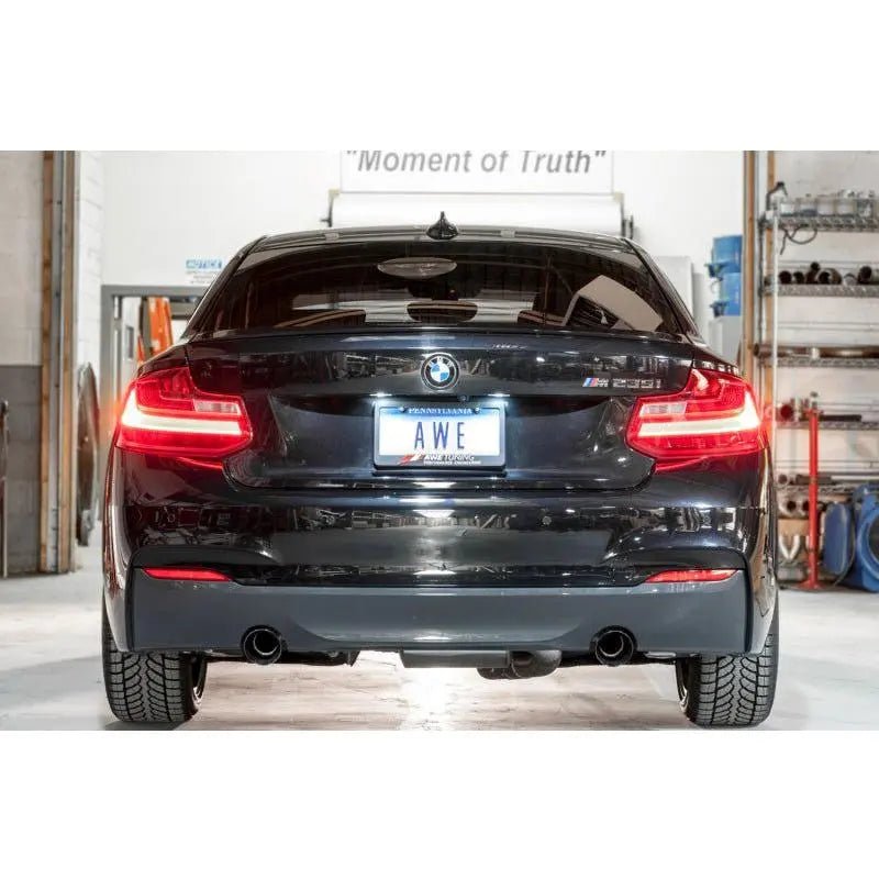AWE Tuning BMW F22 M235i / M240i Touring Edition Axle-Back Exhaust - Diamond Black Tips (102mm) - Get it from Bo