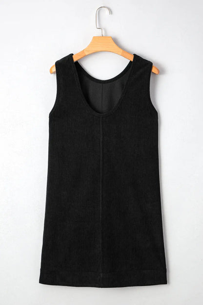 Emapia Corduroy Sleeveless Mini Dress
