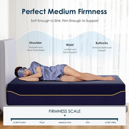 Queen 12Inch Cooling Gel Memory Foam Mattress CertipurUS
