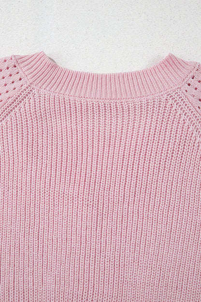 Evelyn Eyelets Raglan Sleeve Sweater