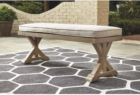 Outdoor Upholstered Dining Bench with All-Weather Foam ShipItFurniture