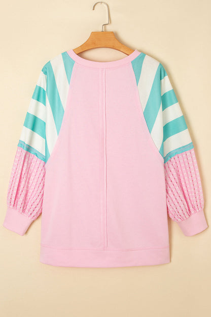 Vanessa Patchwork Raglan Pullover Top