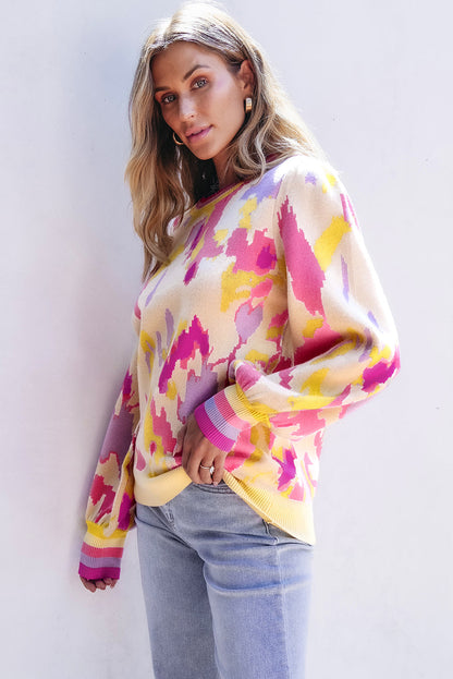 Aria Colorblock Balloon Sleeve Sweater
