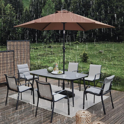 7.5ft Aluminum Patio Umbrella: Tilt Crank for Outdoor ShipItFurniture