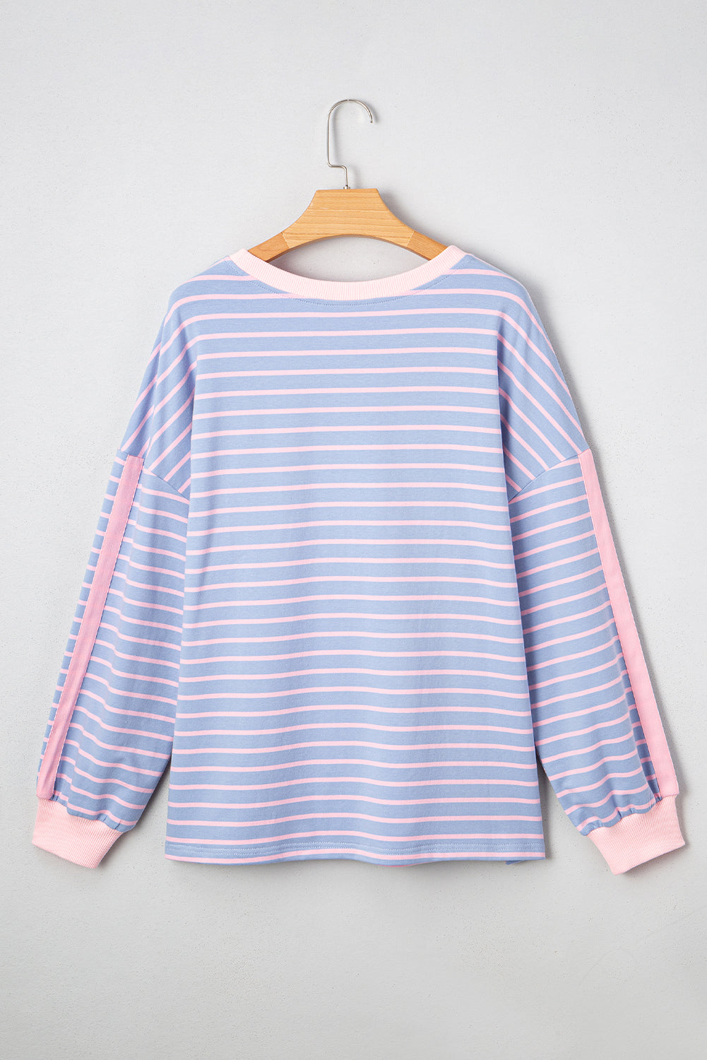 Eliza Stripe Oversize Casual Top Threaded Pear