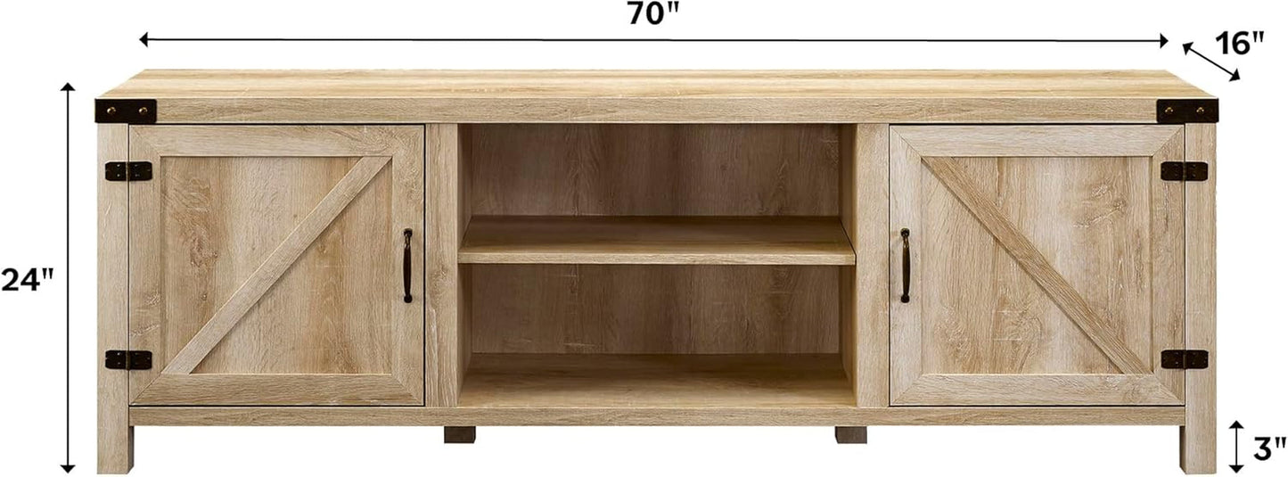 Georgetown Modern Farmhouse 70-Inch TV Stand White Oak