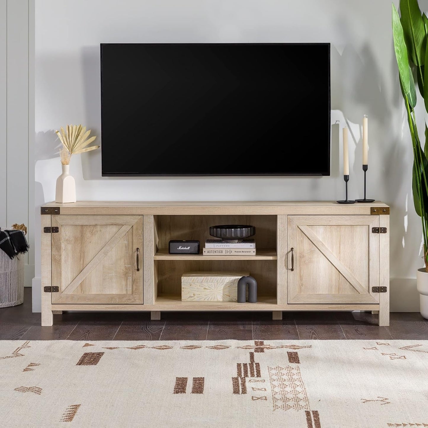 Georgetown Modern Farmhouse 70-Inch TV Stand White Oak