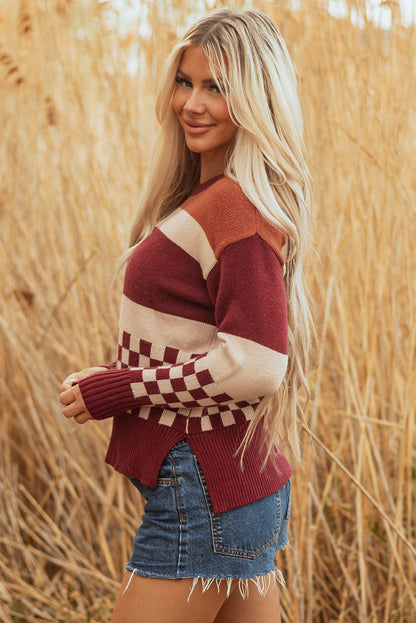 Noelle Checkered Knitted Sweater