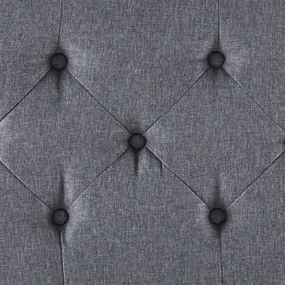 Grey Button Tufted Storage Ottoman For Living Room ShipItFurniture