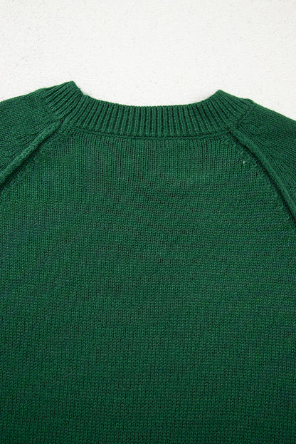 Eleanor Evergreen Raglan Sleeve Sweater