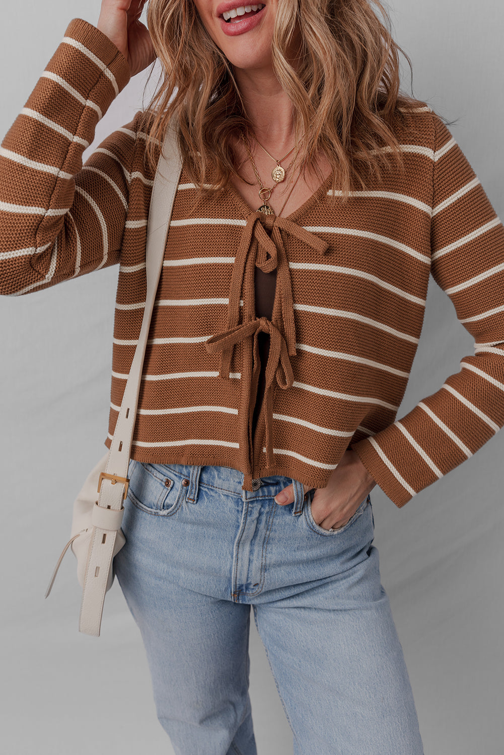 Lilly Striped Knit Cardigan Sweater