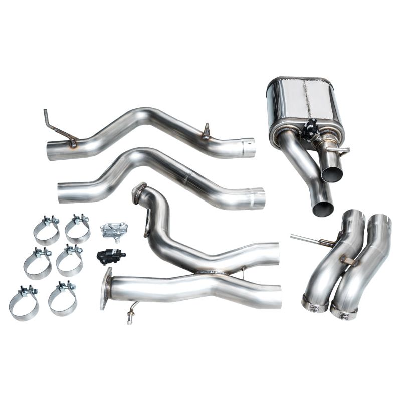 AWE Tuning 22-24 Ford Bronco Raptor 4WD Dual BashGuards Cat-Back SwitchPath Exhaust (No Tips) NP Motorsports