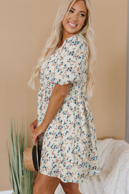 Kimber Floral Puff Short Sleeve Dress