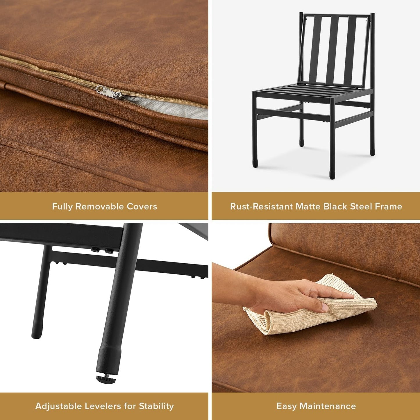 Black Dining Chairs With Removable Cushion Covers French ShipItFurniture