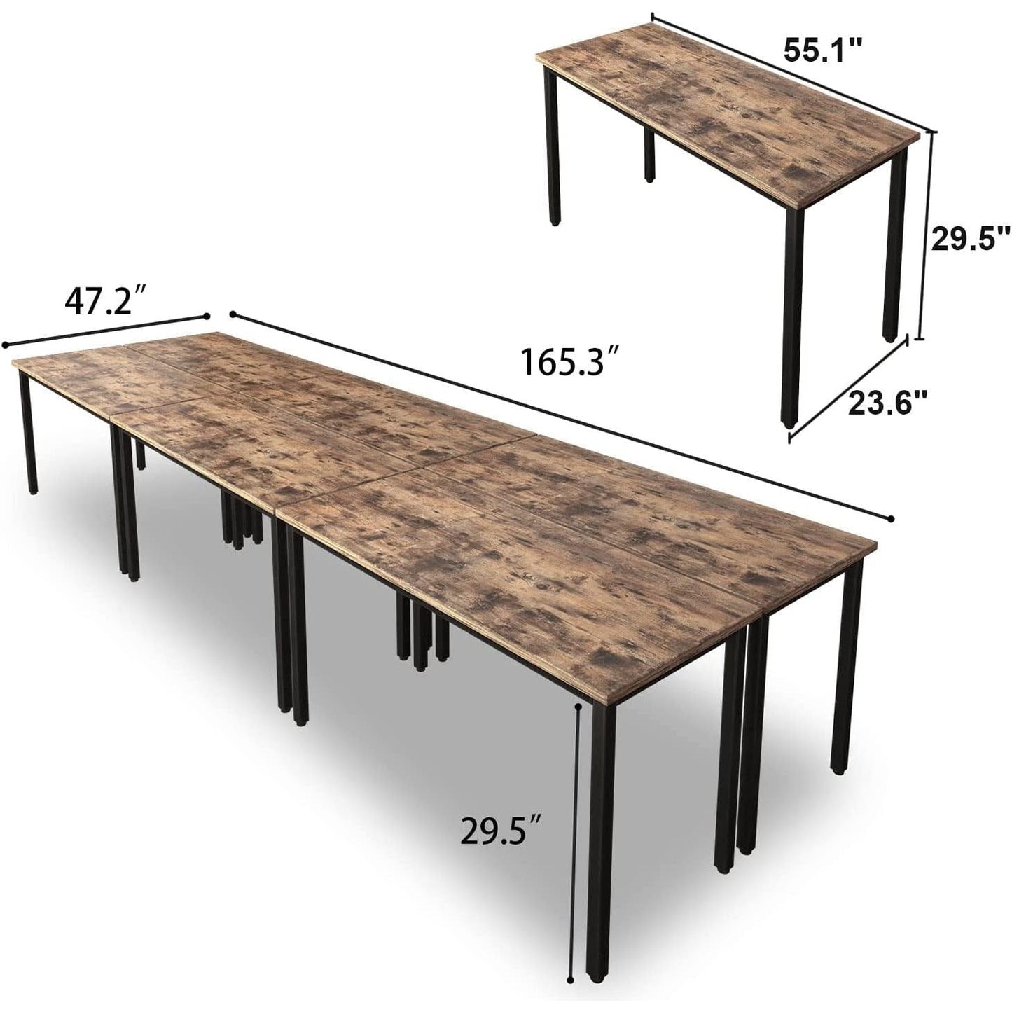 Rustic Vintage Brown Conference Table For 16 Seats ShipItFurniture