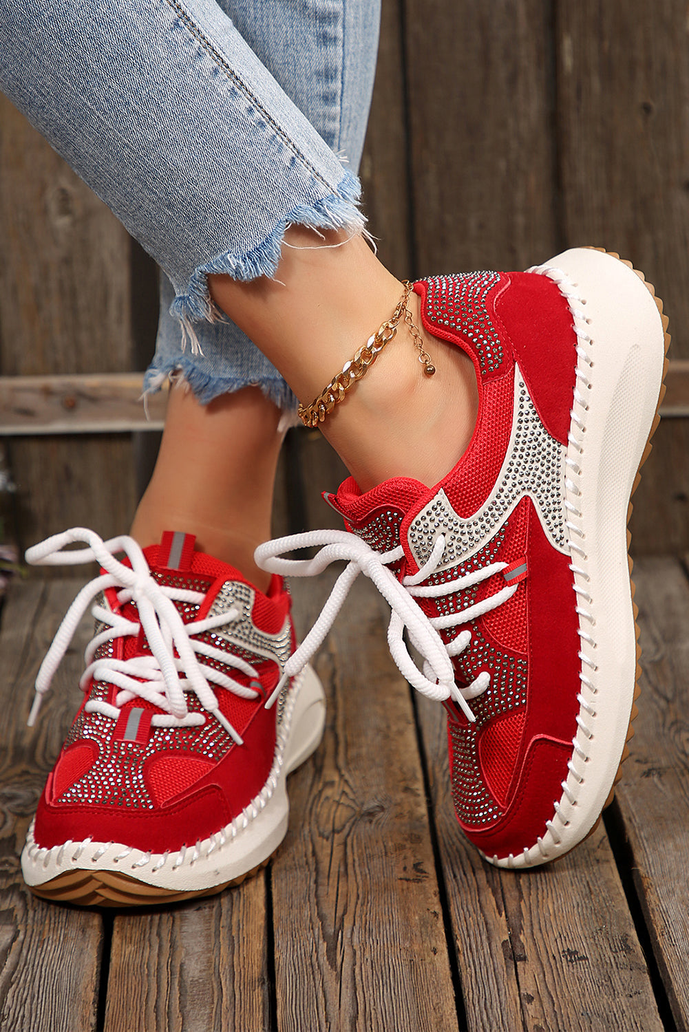 Abigail Lace Up Breathable Sneakers