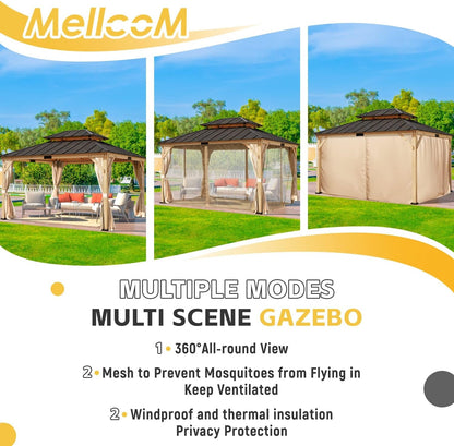 Spruce Wood Double Roof Gazebo 11x13 ShipItFurniture