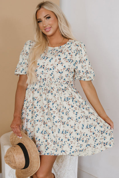 Kimber Floral Puff Short Sleeve Dress