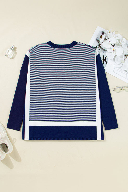 Reese Stripe Dolman Oversize Tunic Sweater Threaded Pear