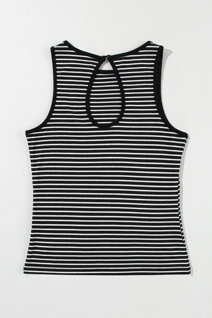 Bethany Striped Knit Sleeveless Tank
