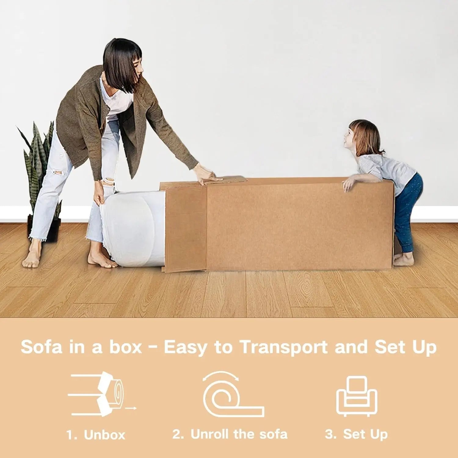 Sofa In A Box Memory Foam Brown Couch For Living Room ShipItFurniture