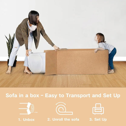 Sofa In A Box Memory Foam Brown Couch For Living Room ShipItFurniture