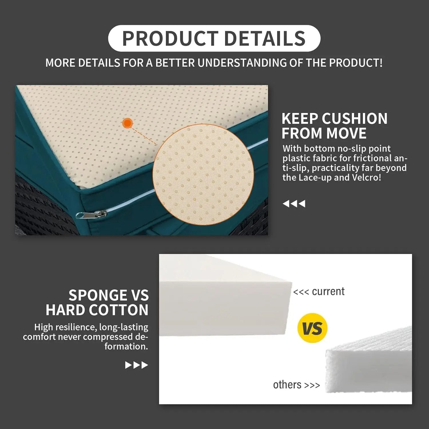 Patio Furniture Set 5 Pieces Outdoor Furniture Sets Patio Couch Outdoor Chairs Coffee Table Peacock Blue Anti-Slip Cushions and Waterproof Covers-2