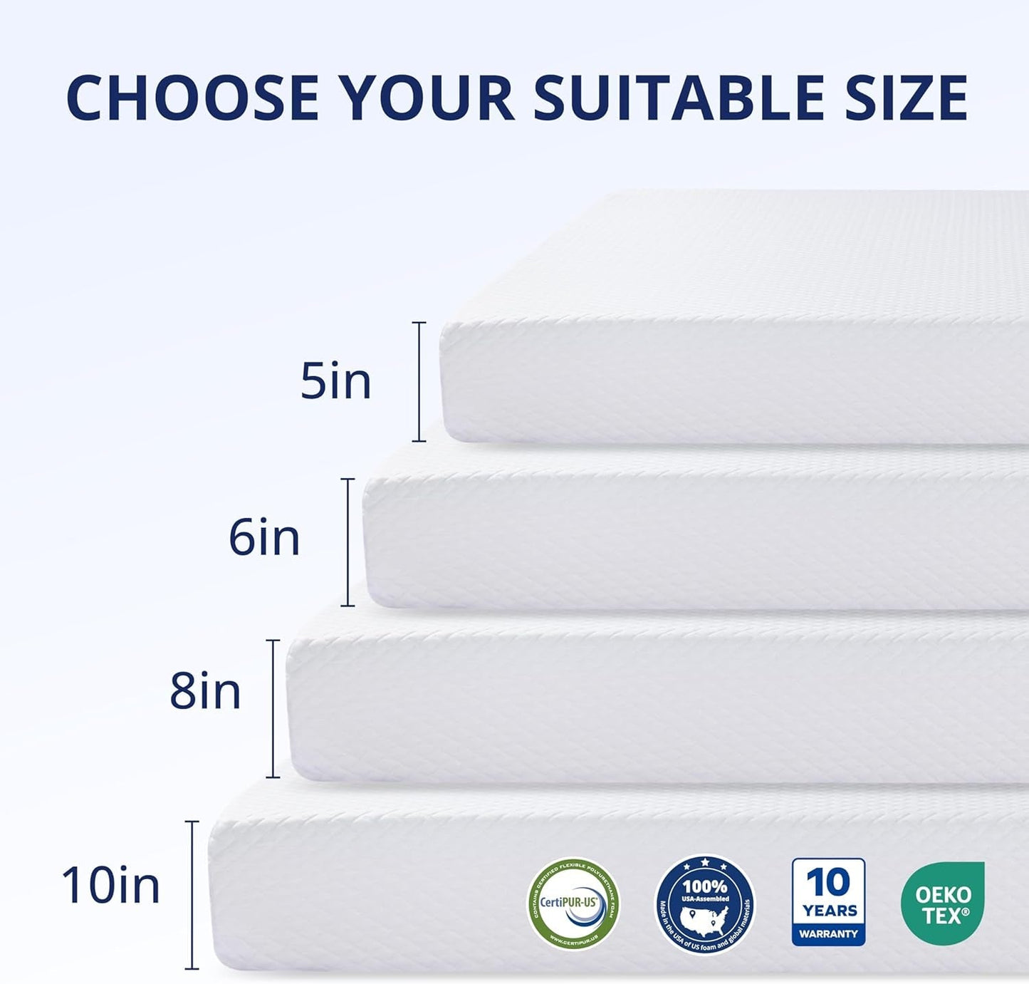 Queen 10 Inch Green Tea Memory Foam Mattress Comfort ShipItFurniture